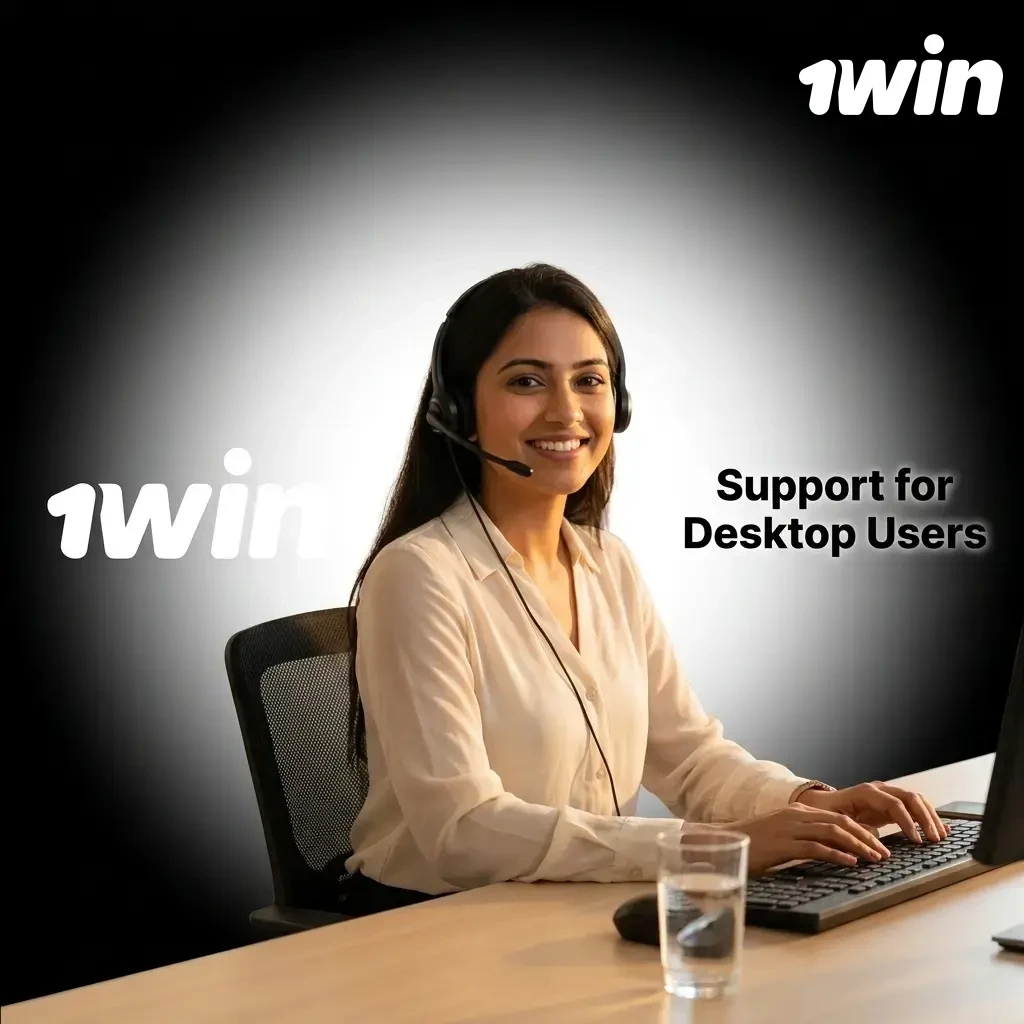 1Win desktop app support channels including live chat, email, Telegram, Instagram, and Twitter contact options
